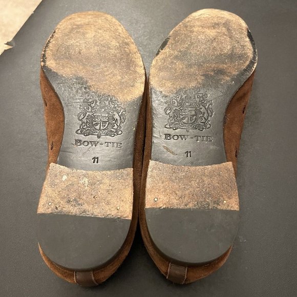 Bow Tie Mens Shoes Brown Skull Formal Velvet Loafer US 11 Smoking Shoes - Picture 12 of 14